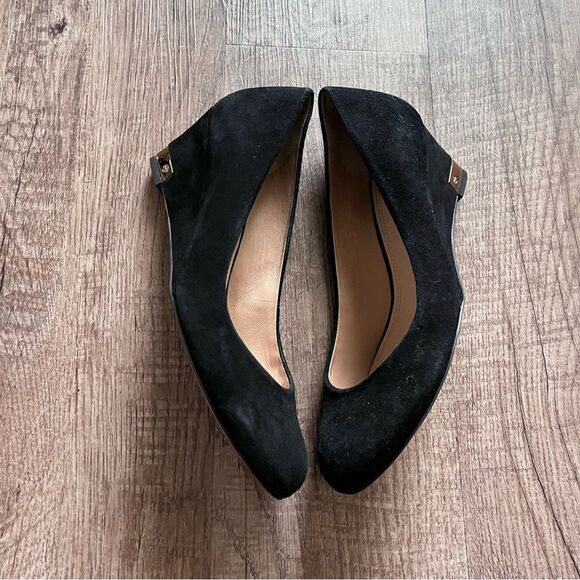 Tory Burch Black suede leather round toe pumps size 8 Elegant Design - Picture 3 of 7